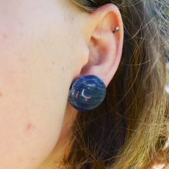 Bundle of Two Blue Circle Stud Earrings - Picture 6 of 8